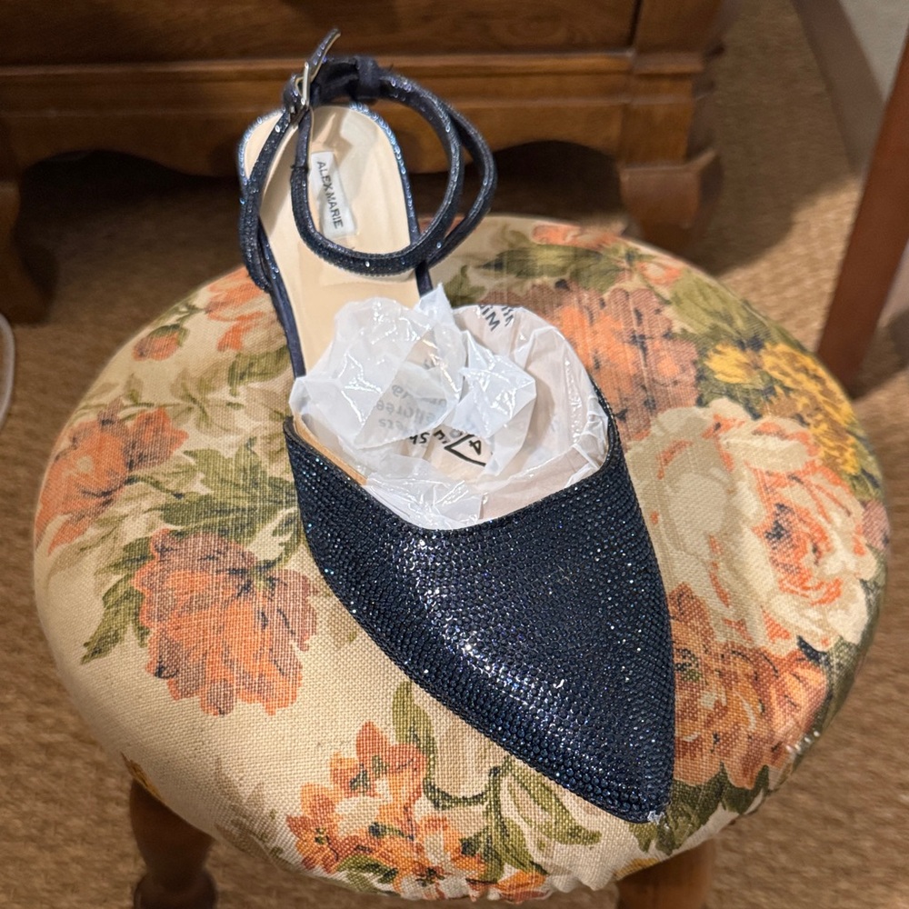 Alex Marie Navy Blue Sparkle Heels
